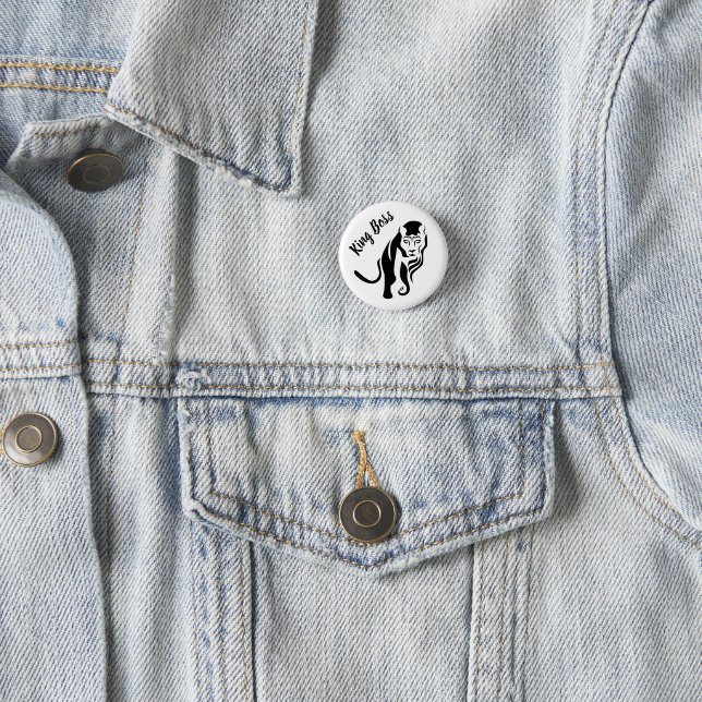 Black King Lion Leo Button (Beispiel)