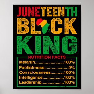 Black King Nährwertangaben Stolz Afrikanische Männ Poster