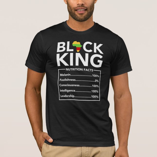 Black King Nutrition Fakten stärken Schwarzen Köni T-Shirt (Vorderseite)