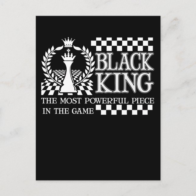 Black King Schach Piece Black African American Men Postkarte (Vorderseite)
