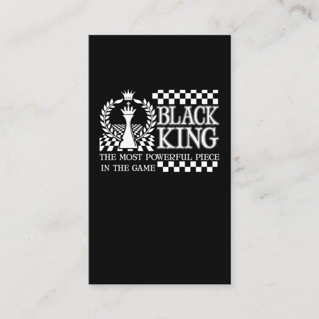Black King Schach Piece Black African American Men Visitenkarte (Vorderseite)
