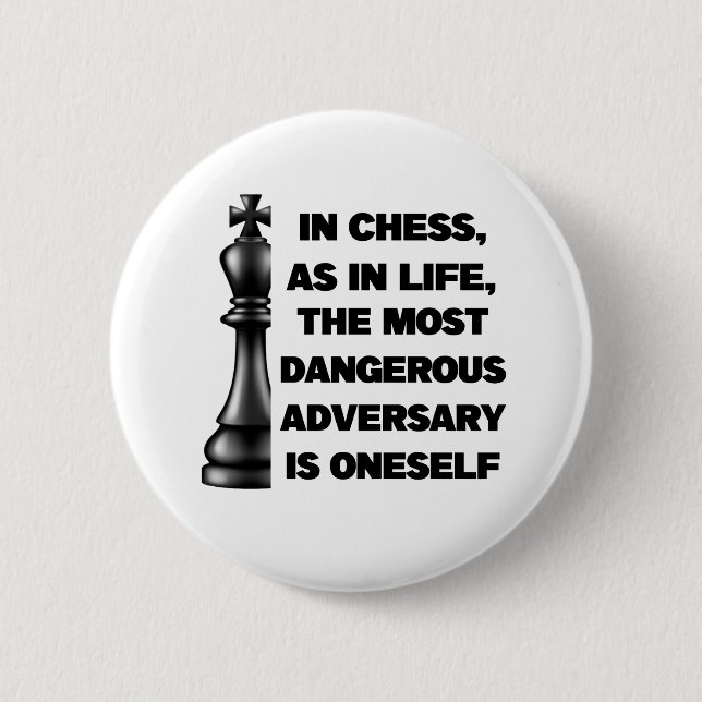 Black King Schach Piece Wisdom Power Strategie Button (Vorderseite)