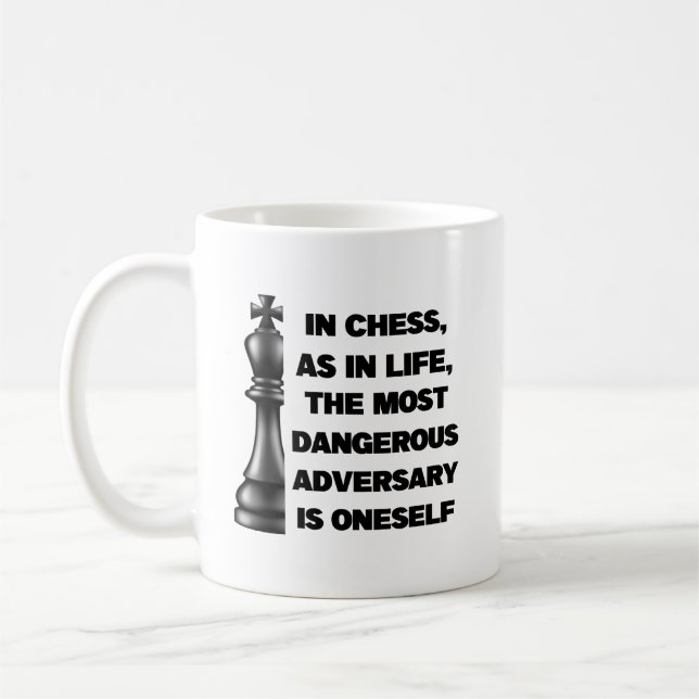 Black King Schach Piece Wisdom Power Strategie Kaffeetasse (Links)
