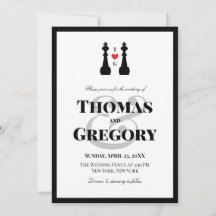 Black King Schach Pieces Gay Wedding