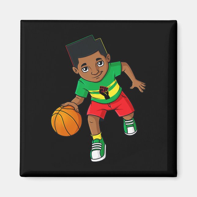 Black King treibt Bysketbyll Brown Skin Boys Magnet (Vorne)