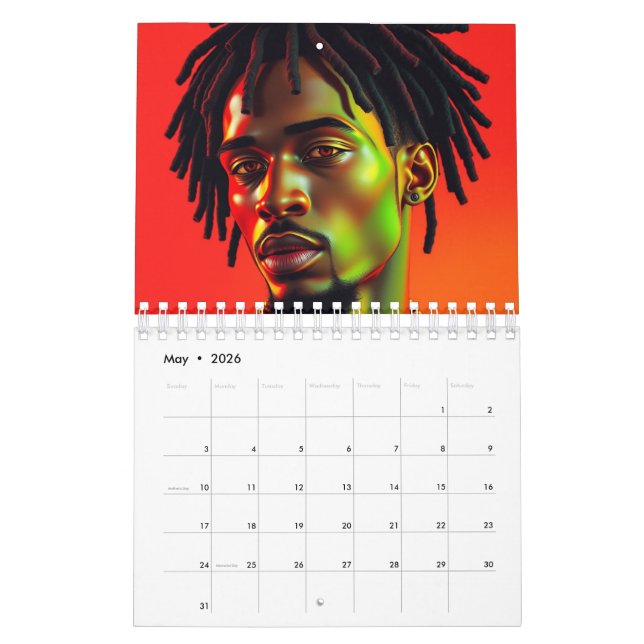 Black Kings Melanin Men Afrozentric Bruh Dreadlock Kalender (Mai 2026)