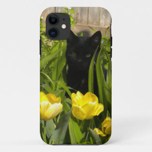 Black Kitten, Gelbe Tulpen. iPhone 5 Gehäuse Case-Mate iPhone Hülle