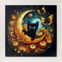 Black Kitten, Moon, Pumpkins und Schmetterlinge