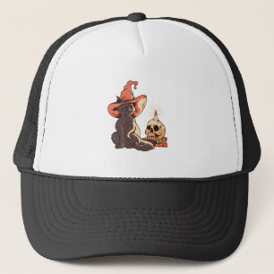 Black Kitten Witten Halloween Design Truckerkappe