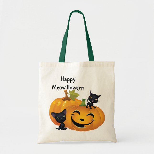 Black Kittens Pumpkin Halloween Bag Tragetasche (Vorne)