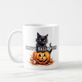 Black Kitty Cat | Frohe Halloween Kaffeetasse