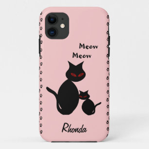 Black Kitty Cat Personal Case-Mate iPhone Hülle