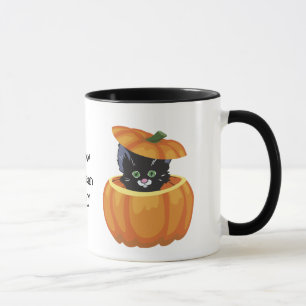 Black Kitty Pumpkin Halloween-Tasse Tasse
