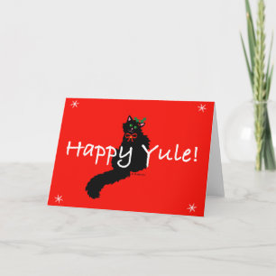 Black Kitty Weihnachten Card