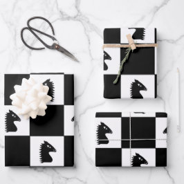 Black Knight Schach Game Geschenkpapier Set