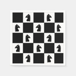 Black Knight Schach Game Serviette