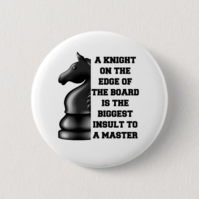 Black Knight Schach Strategie Power Weisheim Maste Button (Vorderseite)