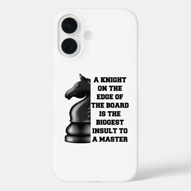 Black Knight Schach Strategie Power Weisheim Maste iPhone 16 Hülle (Rückseite)