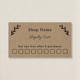Black, Kraft & Rustic Loyalty Card Visitenkarte