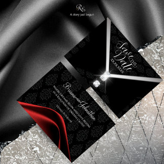 Black Krawatte Diamond Save the Date