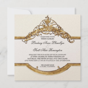 Black Krawatte Elegance 2, Golden Wedding Einladun Einladung