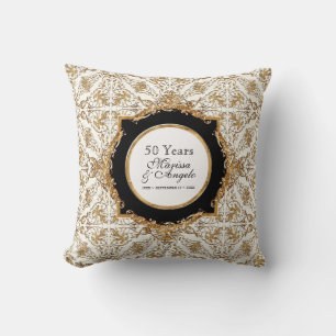 Black Krawatte Elegance 2, Goldene Hochzeit Jahres Kissen