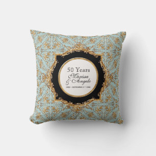 Black Krawatte Elegance 2, Goldene Hochzeit Jahres Kissen