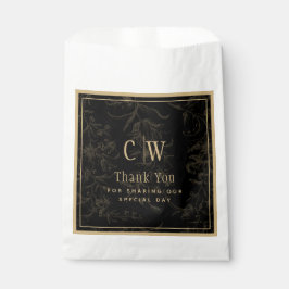 Black Krawatte Hochzeitthema Vintag Gold Damask Geschenktütchen