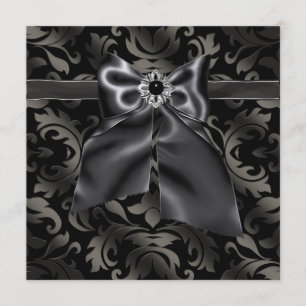 Black Krawatte Party Black Damask Party Einladung