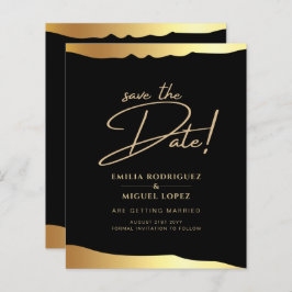 Black Krawatte Wedding Gold Foil Script Elegantes 