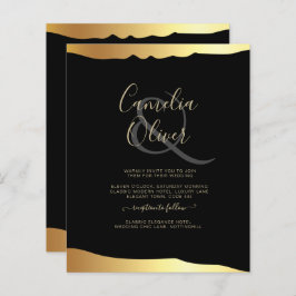 Black Krawatte Wedding Gold Foil Script Elegantes 