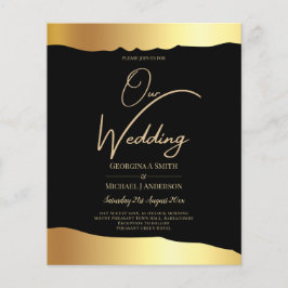 Black Krawatte Wedding Gold Foil Script Elegantes 
