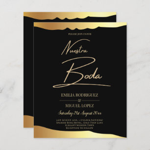 Black Krawatte Wedding Gold Foil Script Elegantes 