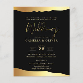 Black Krawatte Wedding Gold Foil Script Elegantes 