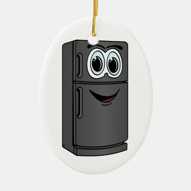 Black Kühlschrank Cartoon Keramikornament (Vorne)
