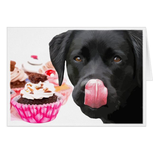 Black Lab All Occasion Card - Cartes Cupcake (Devant horizontal)
