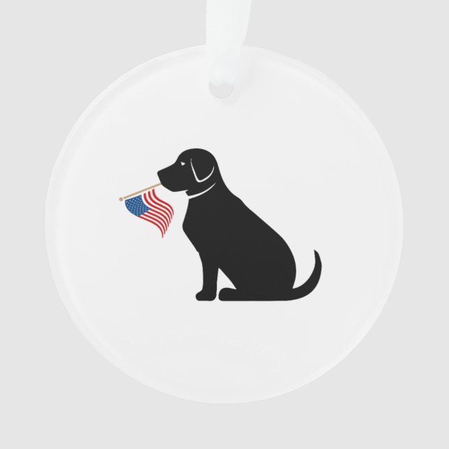 Black Lab American Flag Pet Memorial Love (devant)