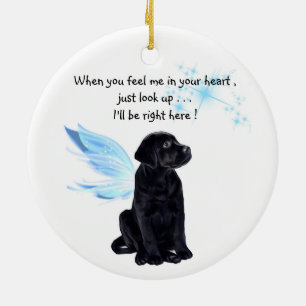 Black Lab Angel Hund Weihnachts-Gedächtnis Keramik Ornament