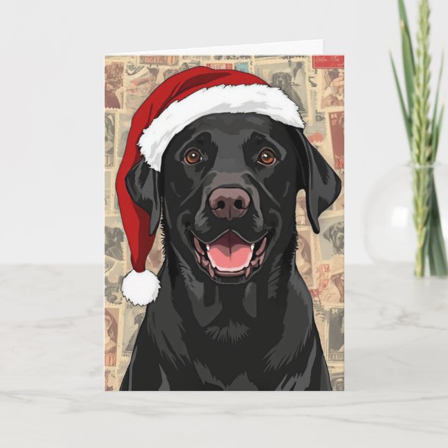 Black lab christmas feiertagskarte (Vorderseite)