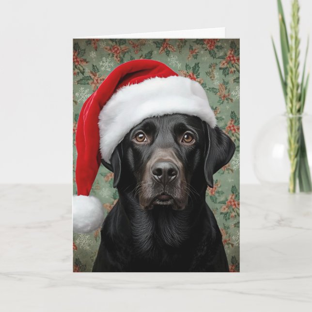 Black lab christmas feiertagskarte (Vorderseite)