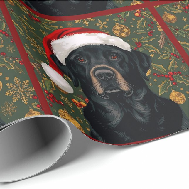 Black lab christmas gift wrap geschenkpapier (Von Creator hochgeladen)