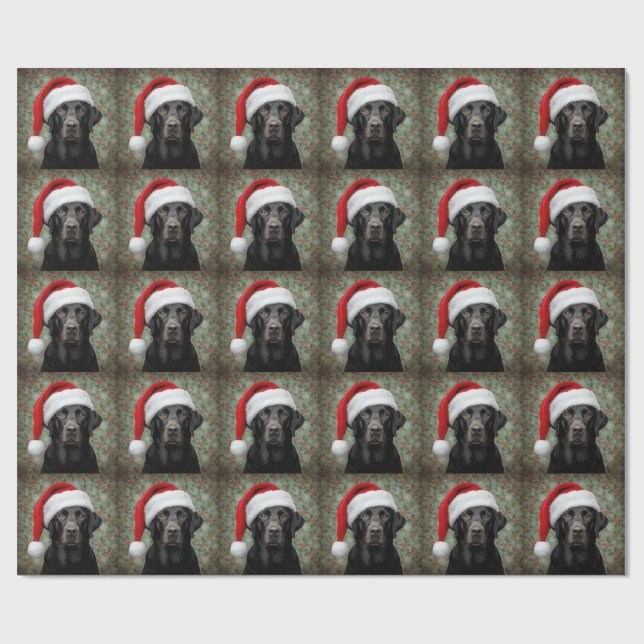 Black lab christmas gift wrap geschenkpapier (Flach)