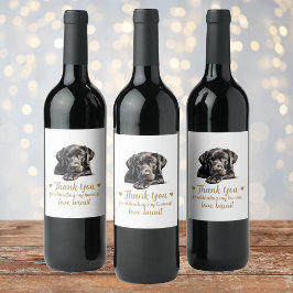 Black Lab Dog I Do Too Mariage Wine Étiquette