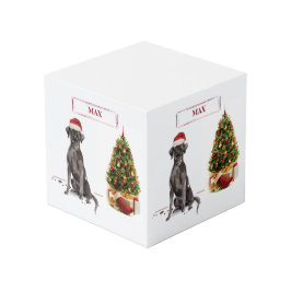 Black Lab Funny Christmas Dog and Tree Würfel