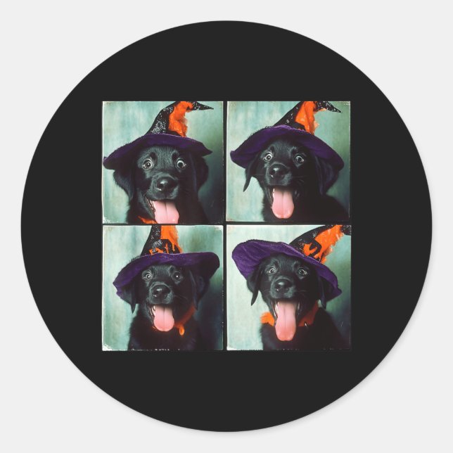 Black Lab Halloween Runder Aufkleber (Vorderseite)