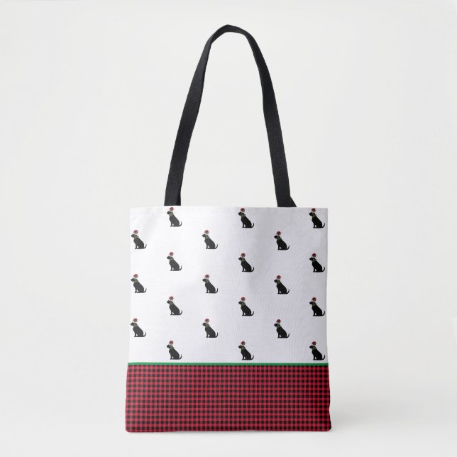 Black Lab Holiday Weihnachten Weihnachtsmannmütze  Tasche (Vorderseite)