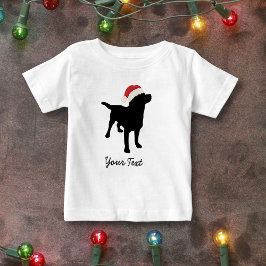 Black Lab Hund mit Weihnachts-Weihnachtsmannmütze Baby T-shirt