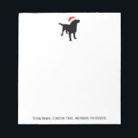 Black Lab Hund mit Weihnachtshut aus dem Weihnacht Notizblock<br><div class="desc">Dieses hübsche schwarze Labor ist zu Weihnachten in seinem rot-weißen Weihnachtshut ausgekleidet. Dieses Design ist sicher, ein Lächeln auf das Gesicht eines Hundefreundes und natürlich diejenigen, die Liebe Black Lab's. Personalisieren Sie mit Ihrem eigenen Text - fügen Sie den Namen Ihres Hundes, Weihnachtsgrüße, Ihren Namen, etc. oder löschen Sie den...</div>
