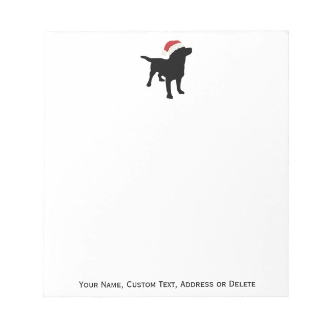 Black Lab Hund mit Weihnachtshut aus dem Weihnacht Notizblock (Vorderseite)
