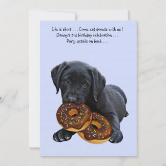 Black Lab Hund und Donuts Einladung